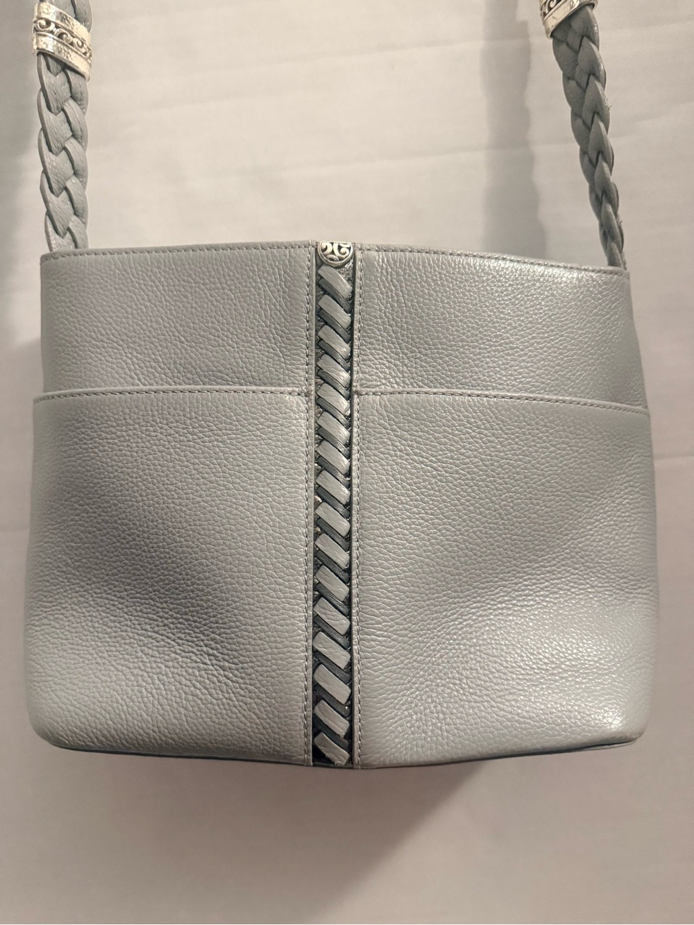 BRIGHTON BARBADOS BEAUMONT DOVE GRAY SHOULDER BAG